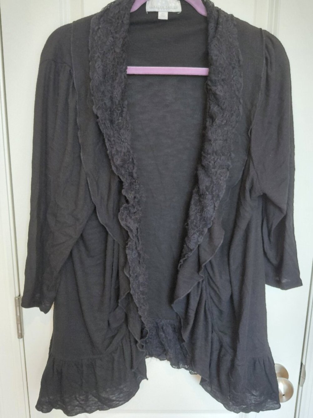 Black Lace Flowy Cardigan